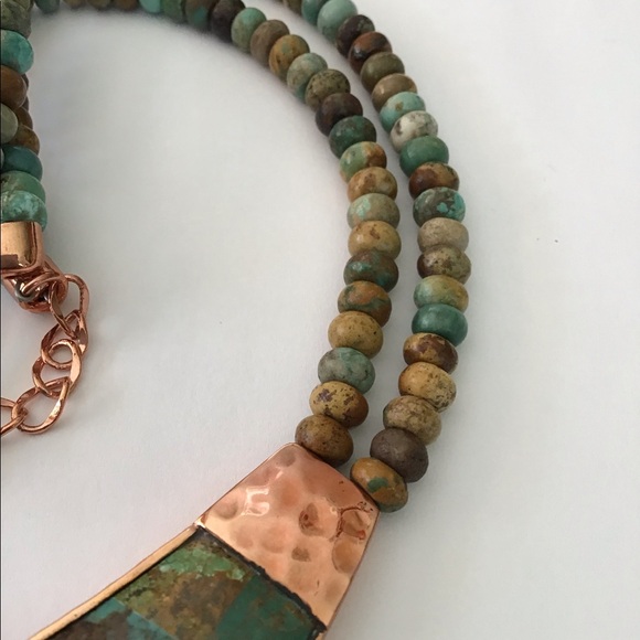 Large Jay King Copper Turquoise Necklace Beauty - Picture 3 of 7